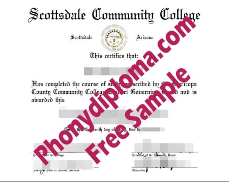 Usa Arizona Scottsdale Community College Free Sample From Phonydiploma · United States