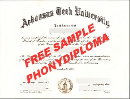 Usa Arkansas Tech University Free Sample From Phonydiploma · United States
