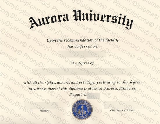 Usa Aurora University Free Sample From Phonydiploma · United States