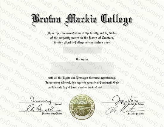 Usa Brown Mackie College Free Sample From Phonydiploma · United States