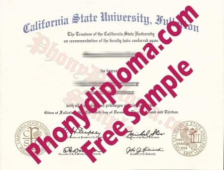 Usa California Cal State Fullerton Free Sample From Phonydiploma · United States