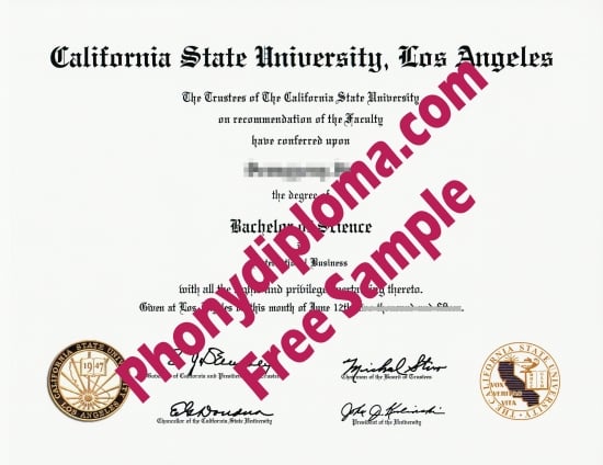 Usa California State University Los Angeles Free Sample From Phonydiploma · United States