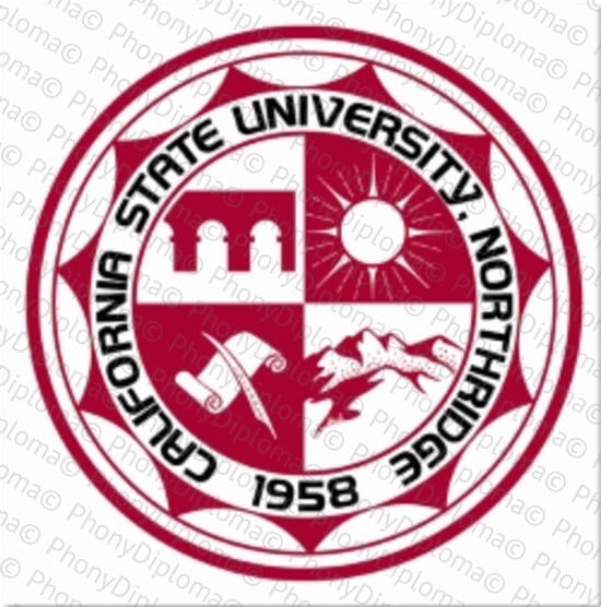 Usa California State University Northridge Color Emblem Free Sample From Phonydiploma · United States