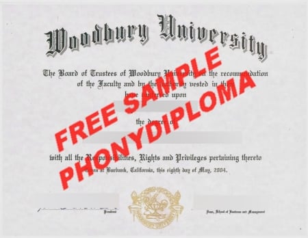 Usa California Woodbury University Free Sample From Phonydiploma · United States