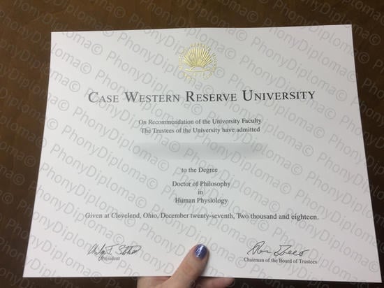Usa Case Western Reserve University Free Sample From Phonydiploma · United States