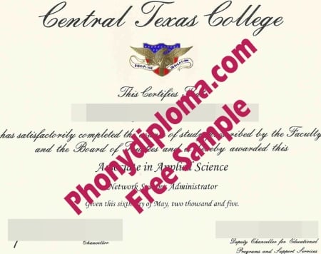 Usa Central Texas College Free Sample From Phonydiploma · United States