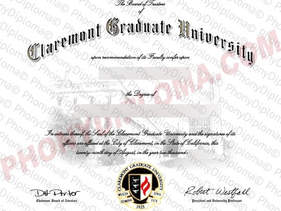 Usa Claremont Graduate University Free Sample From Phonydiploma · United States