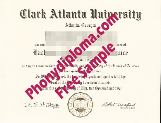 Usa Clark Atlanta University Free Sample From Phonydiploma · United States