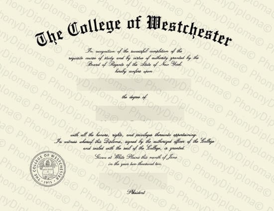 Usa College Of Westchester Free Sample From Phonydiploma · United States