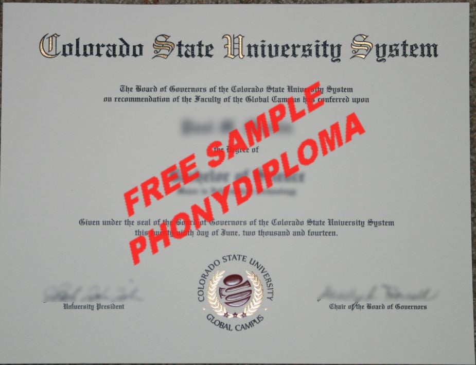 Usa Colorado State University Global Campus Free Sample From Phonydiploma · United States