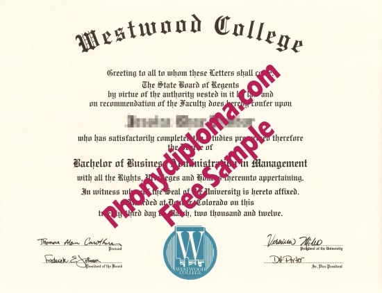 Usa Colorado Westwood College Free Sample From Phonydiploma · United States