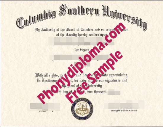Usa Columbia Southern University Free Sample From Phonydiploma · United States