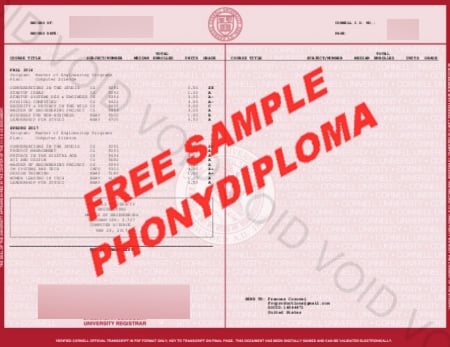 Usa Cornell University Actual Match Transcript Free Sample From Phonydiploma · United States