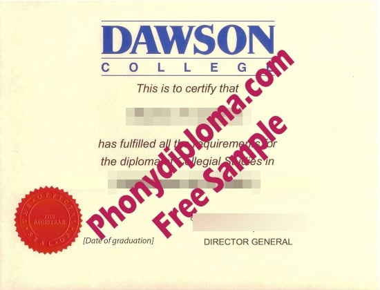 Usa Dawson College Free Sample From Phonydiploma · United States