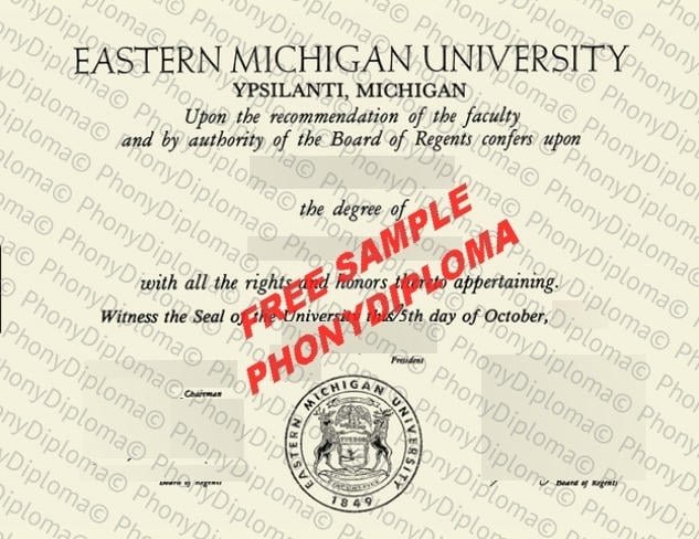 Usa Eastern Michigan University Free Sample From Phonydiploma · United States