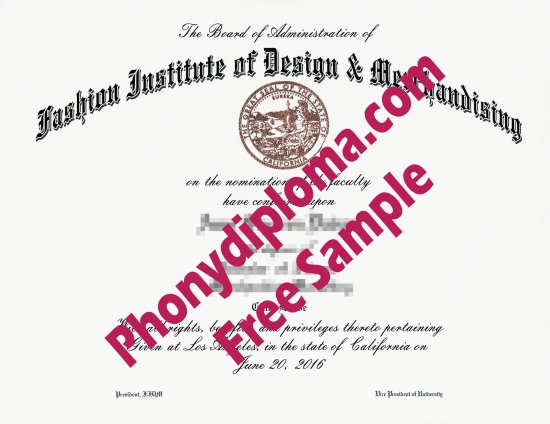 Usa Fashion Institute Of Design & Merchandising Free Sample From Phonydiploma · United States