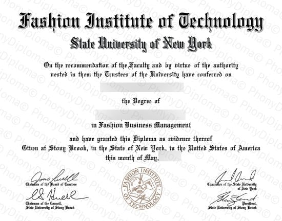 Usa Fashion Institute Of Technology Free Sample From Phonydiploma · United States