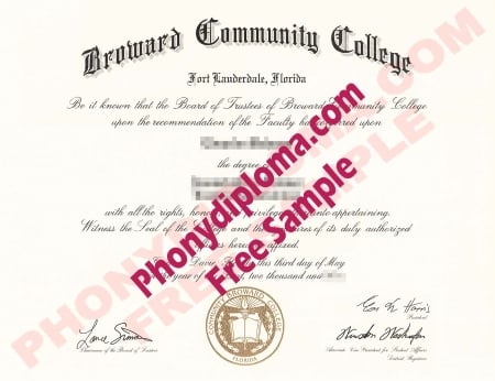Usa Florida Broward Community College Free Sample From Phonydiploma · United States