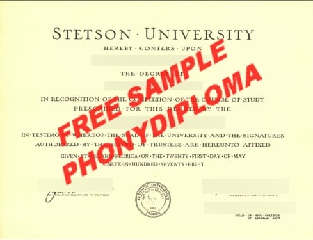 Usa Florida Stetson University Free Sample From Phonydiploma · United States