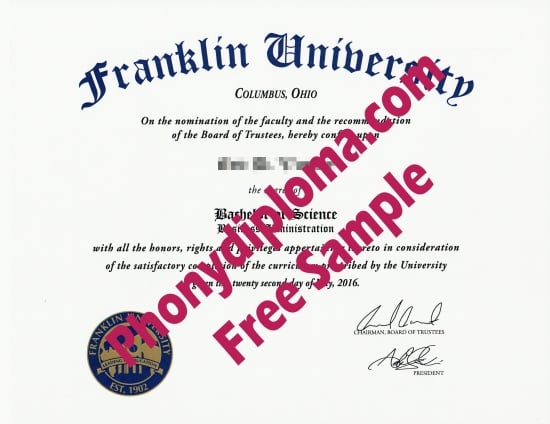 Usa Franklin University Free Sample From Phonydiploma · United States