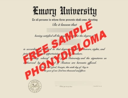 Usa Georgia Emory University Free Sample From Phonydiploma · United States
