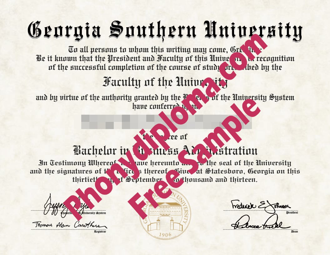 Usa Georgia Southern University Free Sample From Phonydiploma · United States