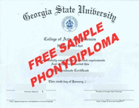 Usa Georgia State University Free Sample From Phonydiploma · United States