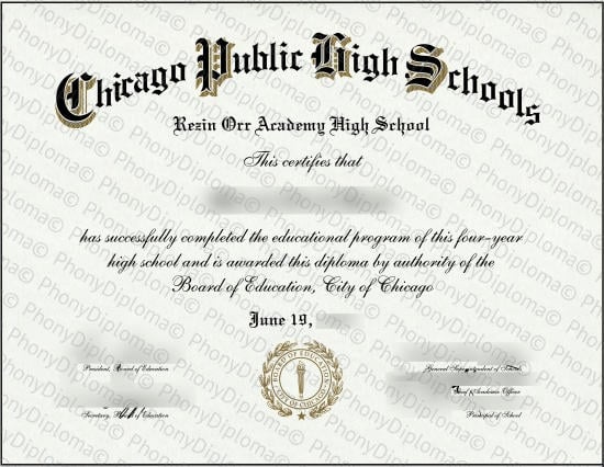 Usa Illinois Chicago Public High Schools Fake Diploma From Phonydiploma · United States