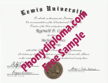 Usa Illinois Lewis University Free Sample From Phonydiploma · United States