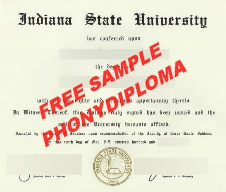Usa Indiana State University Free Sample From Phonydiploma · United States
