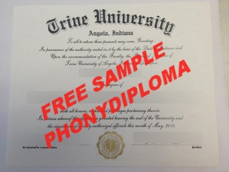 Usa Indiana Trine University Indiana Free Sample From Phonydiploma · United States