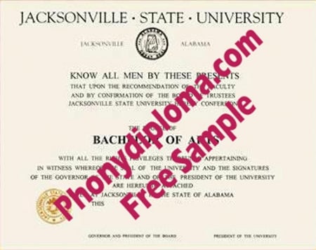Usa Jacksonville State University Free Sample From Phonydiploma · United States