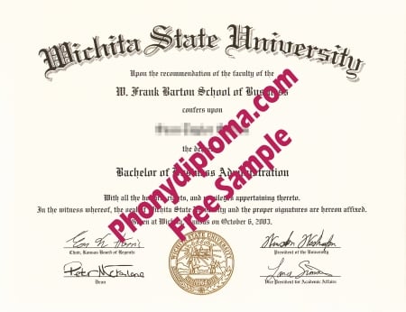 Usa Kansas Wichita State University Free Sample From Phonydiploma · United States