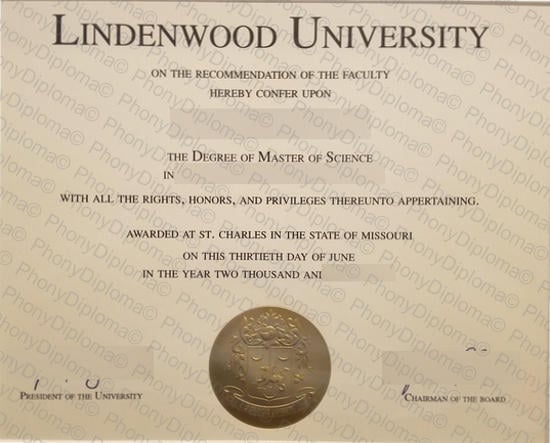 Usa Lindenwood University Fake Diploma From Phonydiploma · United States