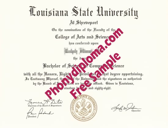 Usa Louisiana State University At Shreveport Free Sample From Phonydiploma · United States