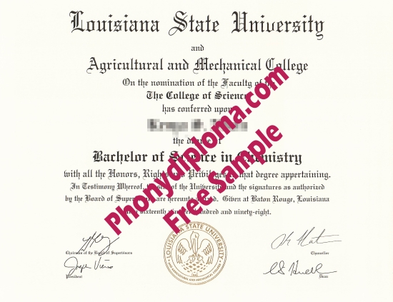 Usa Lousiana State University A & M Free Sample From Phonydiploma · United States