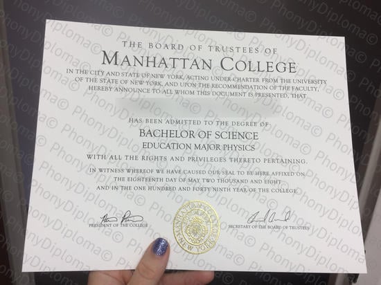 Usa Manhattan College Free Sample From Phonydiploma · United States