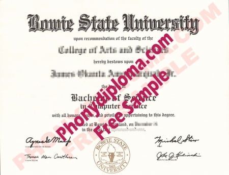 Usa Maryland Bowie State University Free Sample From Phonydiploma · United States