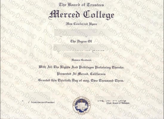 Usa Merced College Free Sample From Phonydiploma · United States