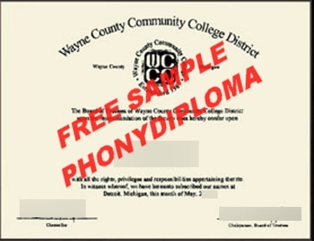 Usa Michigan Wayne County Community College Free Sample From Phonydiploma · United States