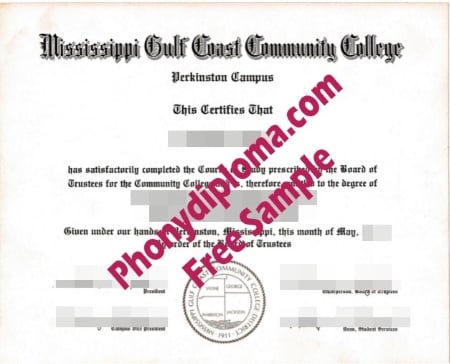 Usa Mississippi Gulf Coast Community College Free Sample From Phonydiploma · United States