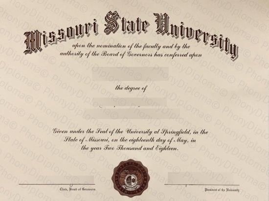 Usa Missouri State University Free Sample From Phonydiploma · United States