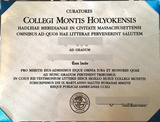 Usa Mount Holyoke College Free Sample From Phonydiploma · United States