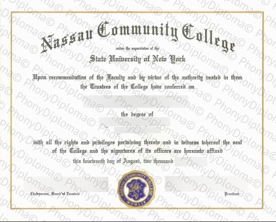 Usa Nassau Community College Free Sample From Phonydiploma · United States