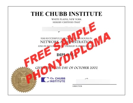 Usa New York Chubb Institute Free Sample From Phonydiploma · United States