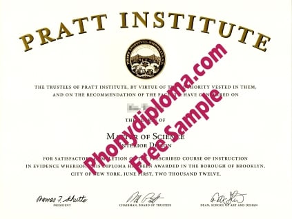 Usa New York Pratt Institute Free Sample From Phonydiploma · United States