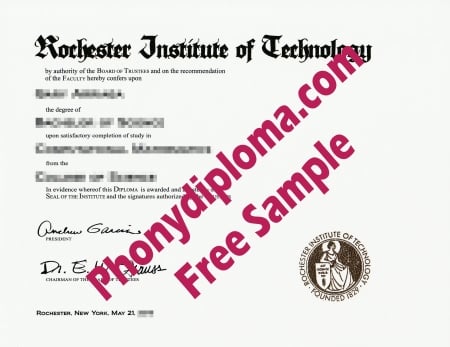 Usa New York Rochester Institute Of Technology Free Sample From Phonydiploma · United States