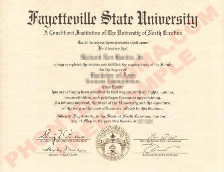 Usa North Carolina Fayetteville State University Free Sample From Phonydiploma · United States