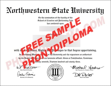 Usa Northwestern State University Free Sample From Phonydiploma · United States