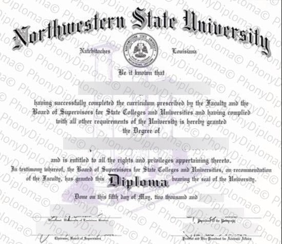 Usa Northwestern State University Louisiana Free Sample From Phonydiploma · United States